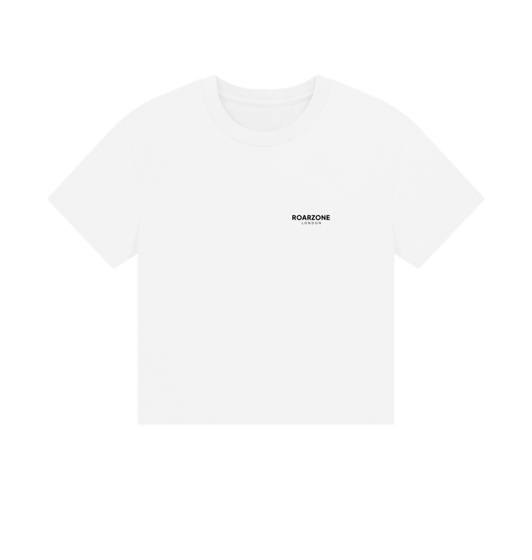 White Organic Fitness Crop Black Edition